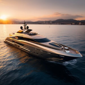 boat in the crystal-clear sea